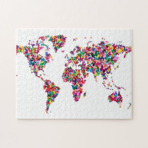Puzzle Carte de papillons du monde