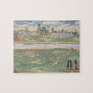 Puzzle Carte de Prague, de "Civitates Orbis Terrarum" par
