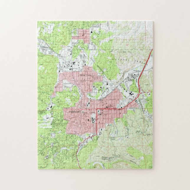 Puzzle Carte de Prescott Arizona (1973) (Vertical)