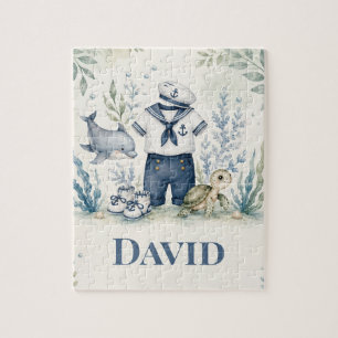 Puzzle Carte de vœux d'anniversaire nautique personnalisé