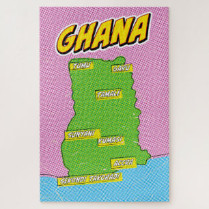 Puzzle Carte de voyage du Ghana