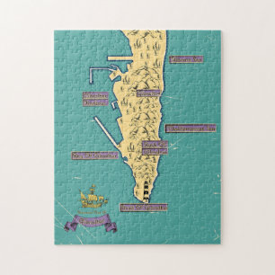 Puzzle Carte de voyage illustrée de Gibraltar