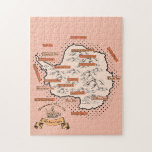 Puzzle Carte de voyage illustrée de l'Antarctique