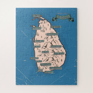 Puzzle Carte de voyage illustrée du Sri Lanka