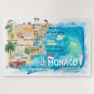 Puzzle Carte de voyage Monaco Europe