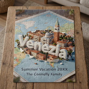 Puzzle Carte de voyage Venise Italie Vacances en famille