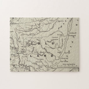 Puzzle Carte de Zululand avec les frontières contiguës