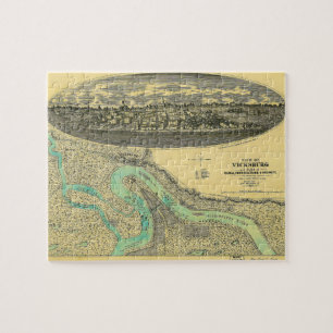 Puzzle Carte d'ère de guerre civile de Vicksburg