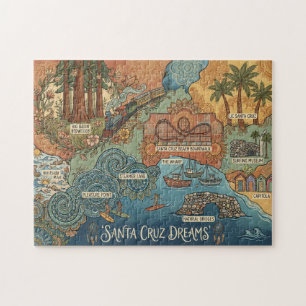 Puzzle Carte des rêves de Santa Cruz Californie – Côte vi