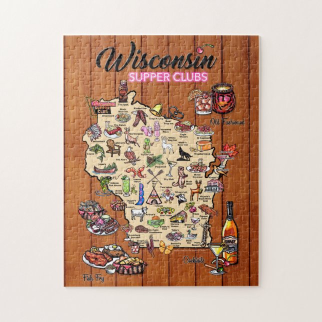 Puzzle Carte du club de souper du Puzzle-Wisconsin (Vertical)