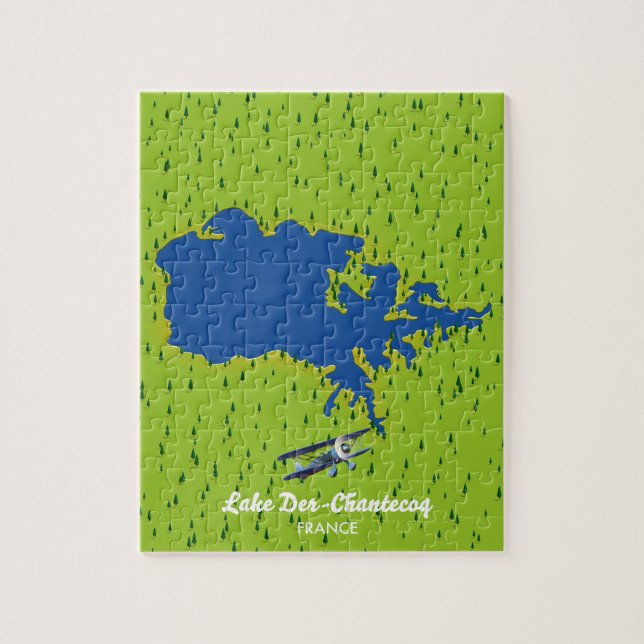 Puzzle Carte du lac Der chantecoq France (Vertical)