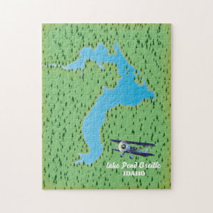 Puzzle Carte du lac Pend Oreille Idaho