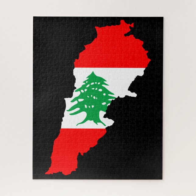 Puzzle Carte du Liban avec drapeau (Vertical)