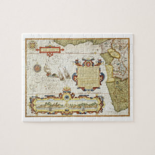 Puzzle Carte du littoral d'Afrique occidentale, 1596