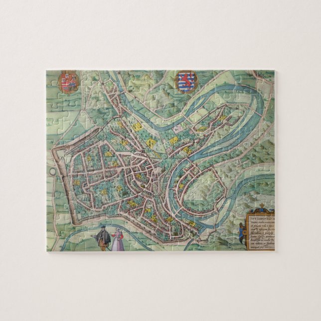 Puzzle Carte du Luxembourg, de 'Civitates Orbis Terrarum (Horizontal)