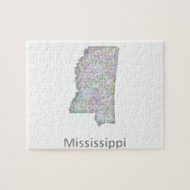 Puzzle Carte du Mississippi (Horizontal)