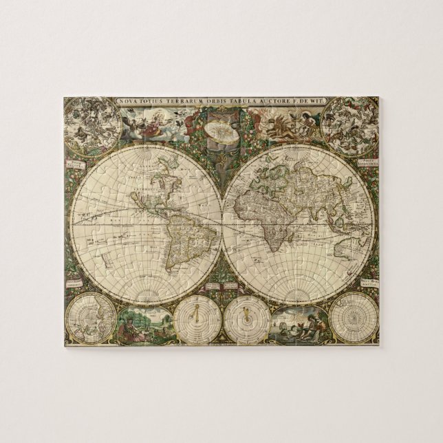 Puzzle Carte du monde 1660 par Frederick de Wit (Horizontal)