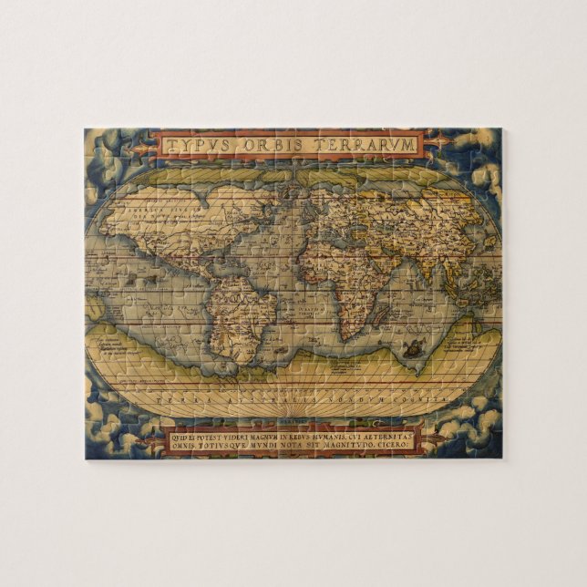 Puzzle Carte du monde Antique Ortellius Europe Voyage (Horizontal)