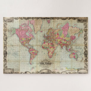 Puzzle Carte du monde antique par John Colton, vers 1854