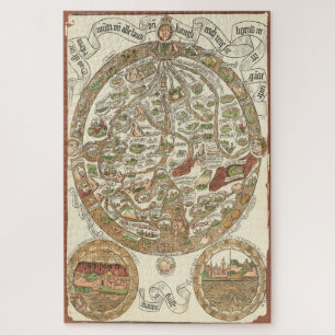 Puzzle Carte du monde de coupe de bois 1480