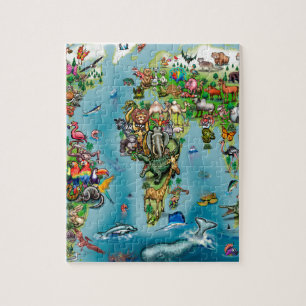 Puzzle Carte du monde des animaux