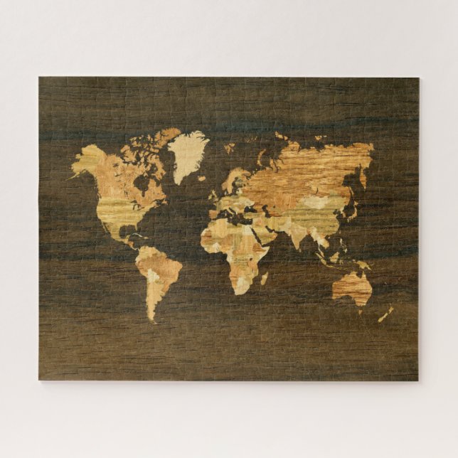 Puzzle Carte du monde en bois (Horizontal)