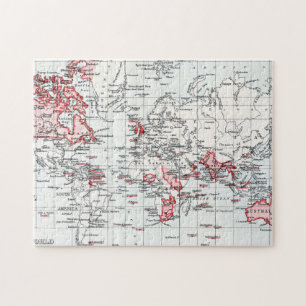 Puzzle Carte du monde montrant les possessions