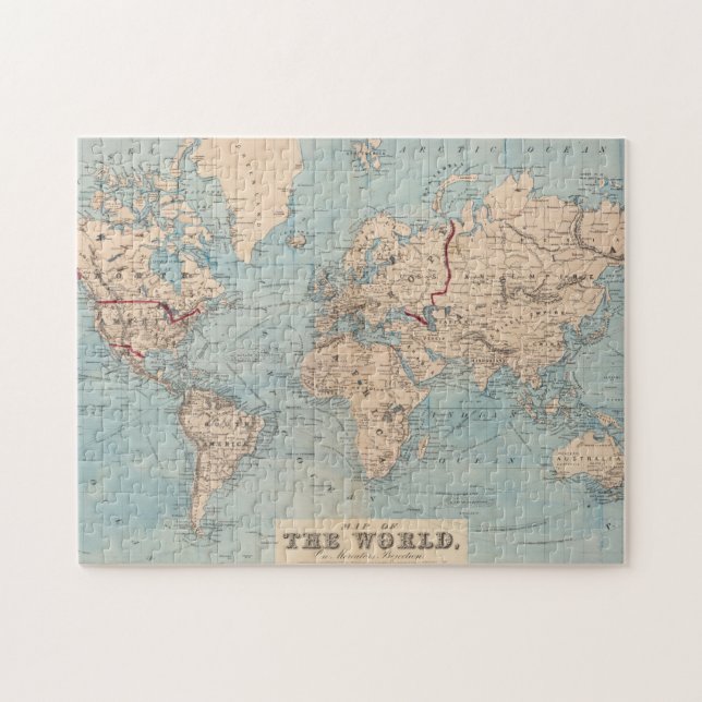 Puzzle Carte du monde sur la projection de Mercator (Horizontal)