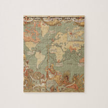 Carte du monde victorien Vintage de l'Empire brita