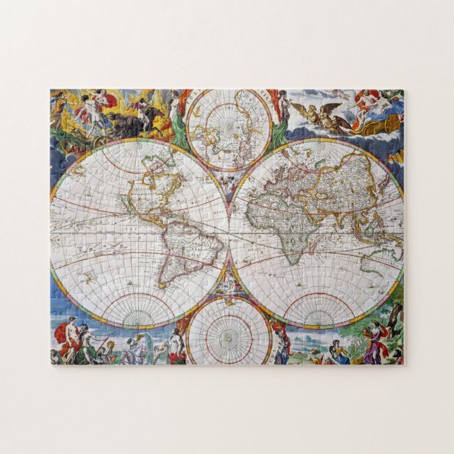 Puzzle CARTE du MONDE, XVIIème siècle (Horizontal)