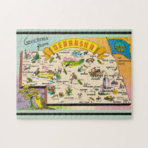 Carte du Nebraska vintage