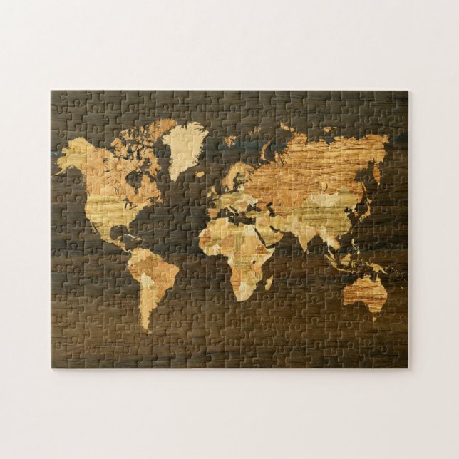 Puzzle Carte en bois du monde (Horizontal)