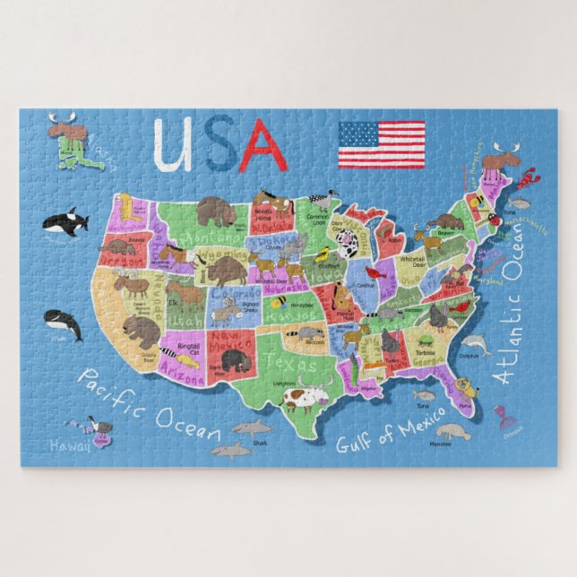Puzzle Carte Enfants US (Horizontal)