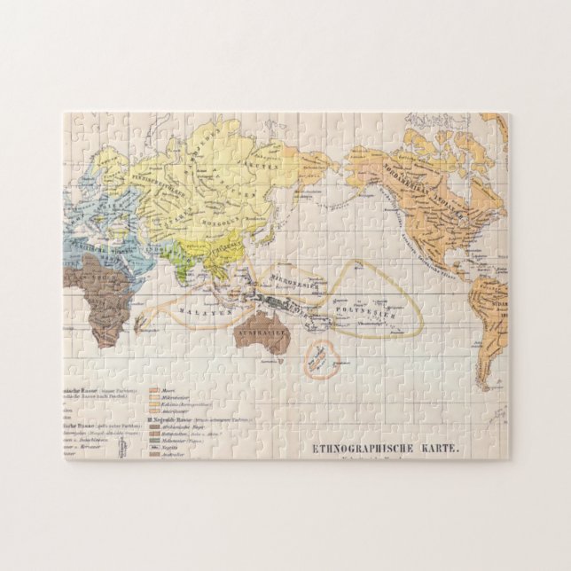 Puzzle Carte ethnographique du monde (Horizontal)