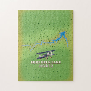 Puzzle Carte Fort Peck Lake Montana États-Unis