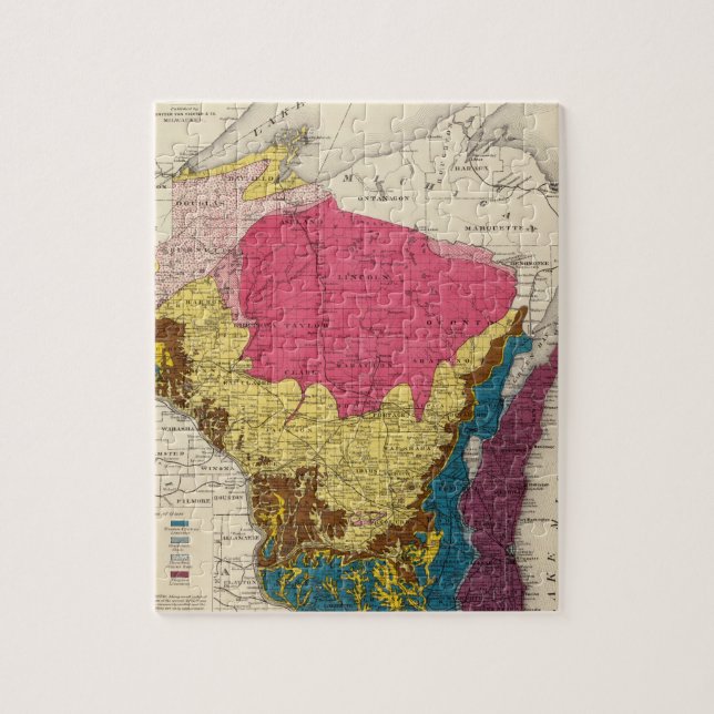 Puzzle Carte géologique du Wisconsin (Vertical)