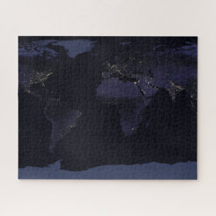 Puzzle Carte globale La ville de la Terre s'illumine la n