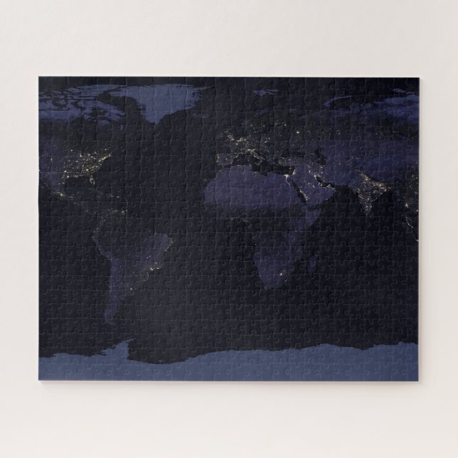 Puzzle Carte globale La ville de la Terre s'illumine la n (Horizontal)