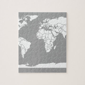 Puzzle Carte grise et blanche du monde