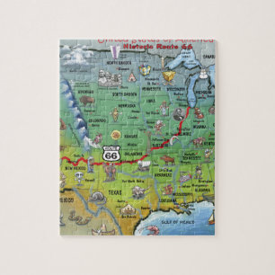 Puzzle Carte historique de bande dessinée de l'itinérai