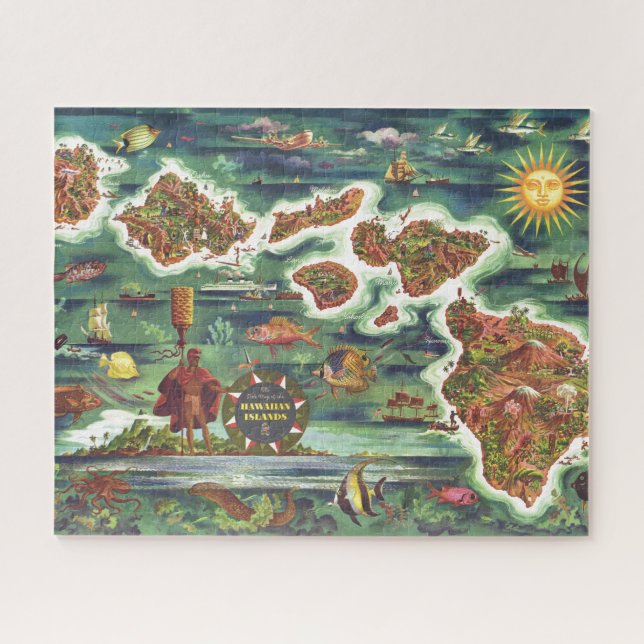 Puzzle Carte historique des îles Hawaiiennes antiques (Horizontal)