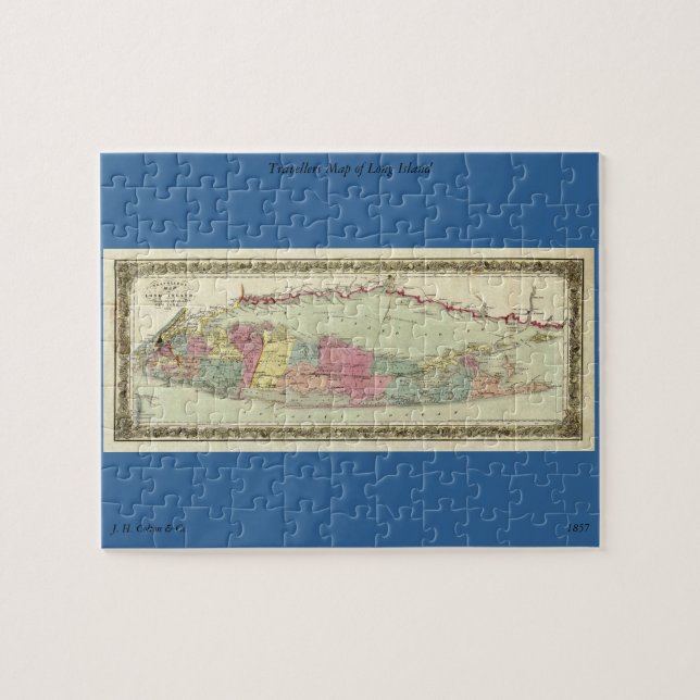 Puzzle Carte historique des voyageurs 1855-1857 du Long (Horizontal)