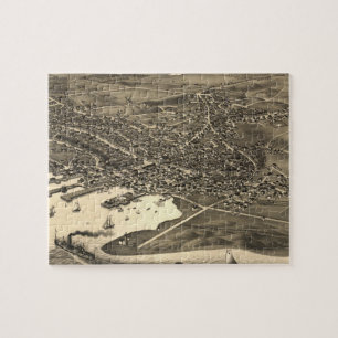Puzzle Carte imagée vintage de Nantucket (1881)