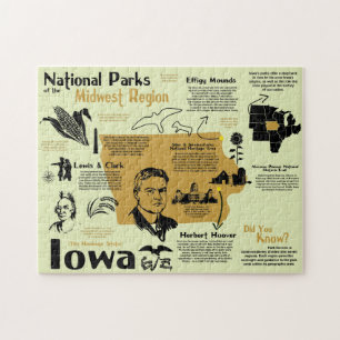 Puzzle Carte Infographique Des Parcs Nationaux De L'Iowa