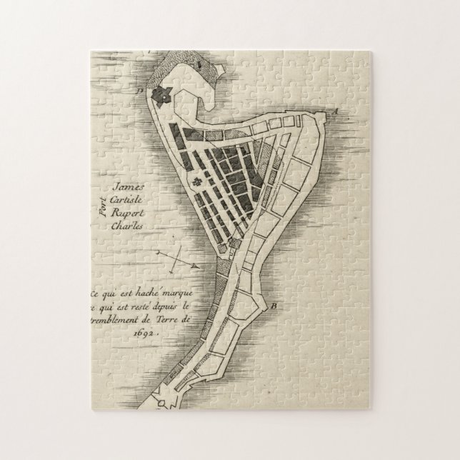 Puzzle CARTE : La JAMAÏQUE, 1755 (Vertical)