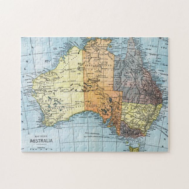 Puzzle CARTE : L'AUSTRALIE, c1890 (Horizontal)