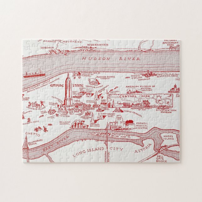 Puzzle CARTE : MANHATTAN, c1935 (Horizontal)