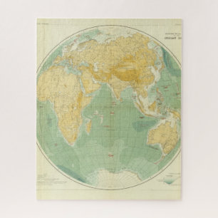 Puzzle Carte mondiale Océan Indien, Europe, Asie, Afriqu