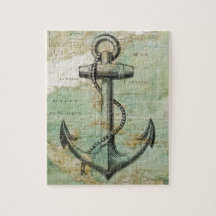 Carte nautique antique avec l'Ancre