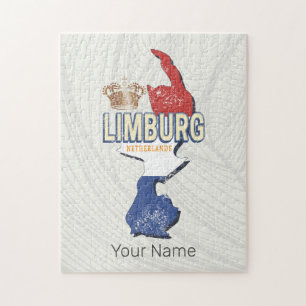 Puzzle Carte Pays-Bas Limburg Souvenir Vintage néerlandai